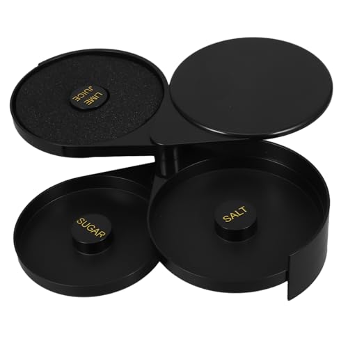 ABOOFAN Cocktail Salt Sugar Storage Canister 3-tier Plastic Box Lid Essential Seasoning Box for Bartending Home Kitchens
