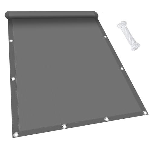 Toldo Vela Rectangular 4 x 5 m Impermeable, Toldo para Pergola Tela Oxford Resistente para Terraza Balcon, Gris Claro