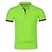Mens Polo Shirts Summer Short Sleeve Classic Collared Golf Shirt Lapel Button Business Work Tops Green X-Large