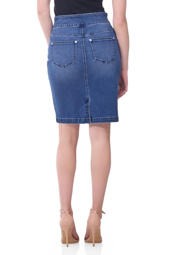 Women's Pull-On Stretchy and Soft Casual and Dressy Denim Pencil Skirt3