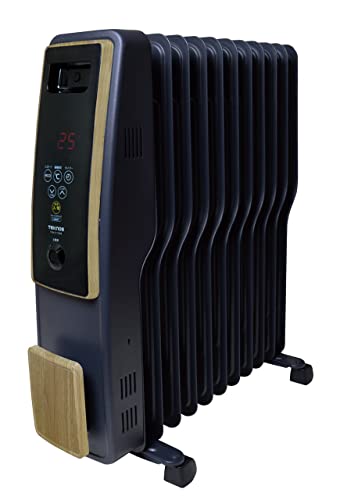 テクノス オイルヒーター TOH-D1110NB 木目調 省エネ S型フィン 温度センサー エコモード タイマー機能付 デジタル表示