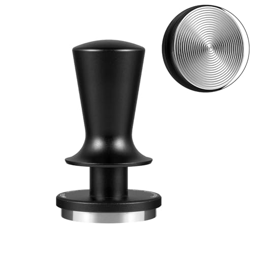 Kaffeetampfer mit gefedertem Mechanismus, Edelstahl Basis, Aluminiumgriff, 99 mm - Automatisches Nivellieren, Kalibrierter Druck, Ideal für professionelle Baristas und Vielnutzer (51mmT5999-OS)