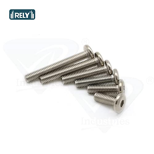 Image of Rely⇒VP INDUSTRIES (Pcs-25) M6x10 mm JCB Allen Head Furniture Screw Stainless Steel Grade 304 | Furniture Bolt for Crib Bunk Bed Furniture Cot, Barrel Bolt