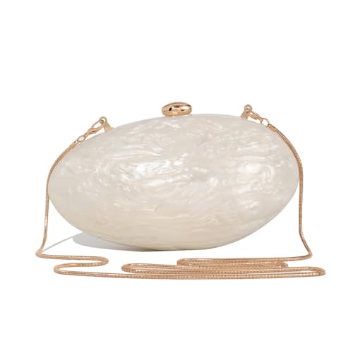 Image of Pearl Clutch Purses For Women,Shell Acrylic Handbags Evening Bag Purse Small Shoulder Crossbody Bags Wedding Designer