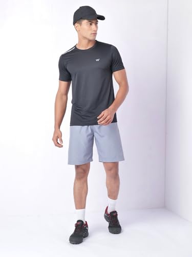 Image of Wildcraft Men's Solid Regular Fit Shorts| Mid Waist with Adjustable Drawcord