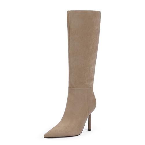 Knee High Boots for Women Pointed Toe Dress Shoes for Women Stiletto Heel Party Wedding Sexy Tall Boots