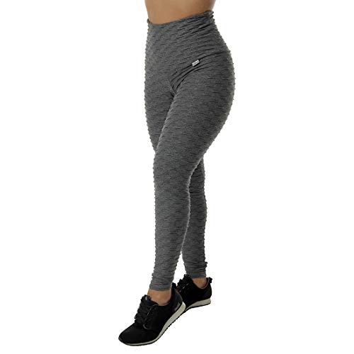 Kit 2 Calças Legging Preto/Cinza Feminina Bubble