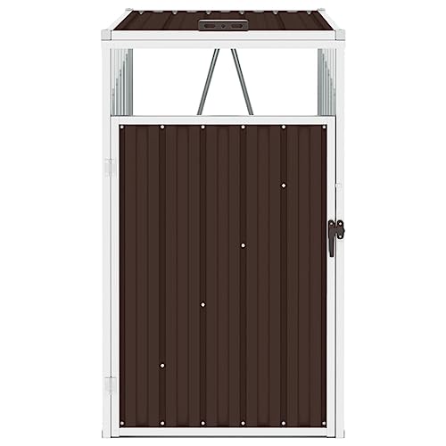 Haushaltsbedarf Mülltonne Schuppen Braun 72x81x121 cm Steel-Home & Garden – Bild 3