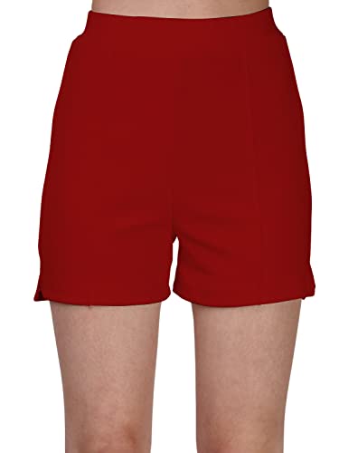 Image of Mehrang Solid Women Black High Waist Shorts for Women and Girls Casual Wear