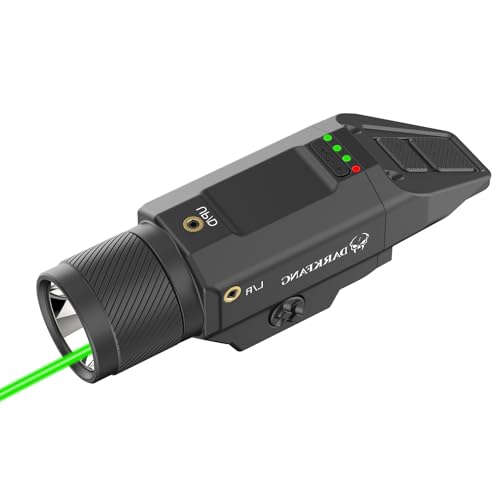 DARKFANG Compact Green Laser Light Combo 1500 Lumen for Shotgun/Rifle Light with Momentary/Strobe Function for 1913 Picatinny Rail