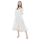 100% Cotton Victorian Princess Style Nightgown for Ladies Womens Vintage Palace Sleepwear