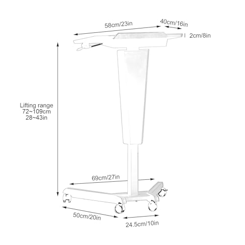 GMBAYUE Rednerpult Mobil Klappbar, Mehrzweck-Podium, Standing Desk für Laptops, Höhenverstellbarer Vortragspodiumständer für Restaurants, Kirchen, Seminare und Schulen(Yellow) – Bild 3