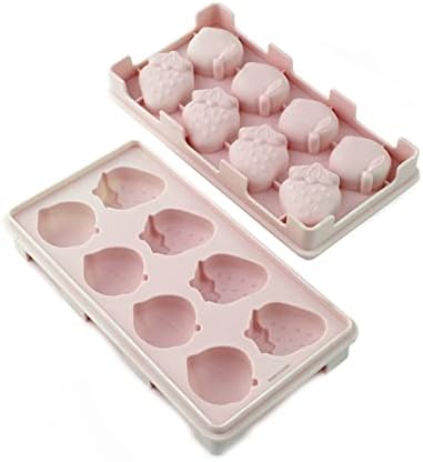 Summer Silicone Ice Cube Tray With Lid Ice Cube Mold Food Grade Silicone Whiskey Chocolate Molds Kitchen Tools (Color : C)