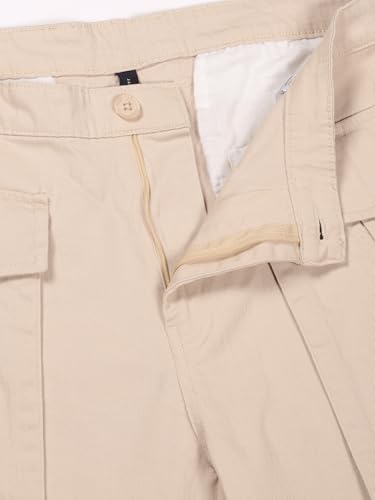 Image of Thomas Scott Men's | Solid | Light Weight | Breathable Fabric | Mid Rise | Regular Fit | Cotton Blend | Button Waist | Cargo | Trouser | Pants