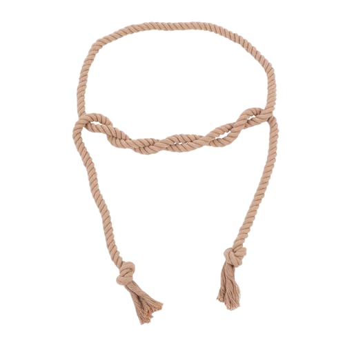 Cotton Linen Gothic Pastor Waist Belt Long Braided Robe Belt for Men Cosplay Performance Costume Accessory Rustic Dark Brown Waistband