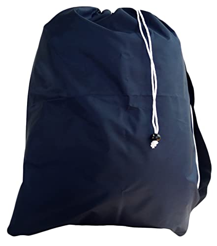 Navy Blue Laundry Bag 22x28 with Drawstring & Carry Strap
