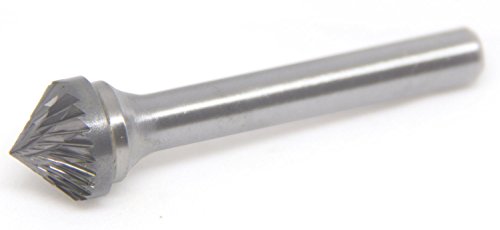 Image of Benchmark Abrasives 90-Degree Countersink Premium Double Cut Tungsten Carbide Burr for Metal Wood Welding Deburring Sculpting High-Speed Die Grinders Enclosed in Plastic Capsule 1 /4 inch Shank (SK-5)