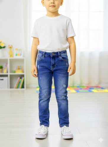 Image of A.T.U.N. (ALL THINGS UBER NICE) Boys Washed Denim Jeans | Regular Fit Stretchable Jeans with Mid Rise | Stylish Everyday Wear