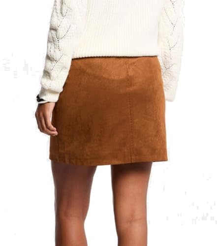 Jupe courte ajustée cognac femme - vue 3