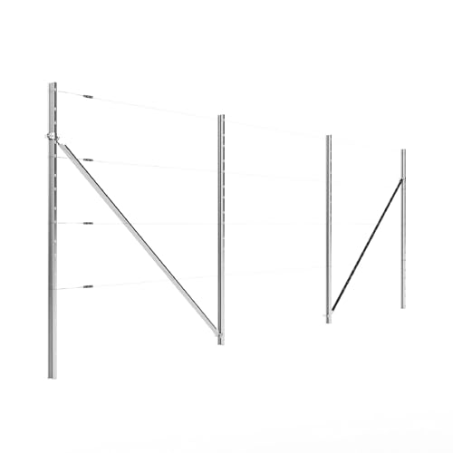 Kiwiri RANKI™ - Enrejado para plantas trepadoras, enrejado estándar de plantación para vino, kiwi, kiwi, rosas, clemátides, frutas enrejadas (3 campos (6 metros))