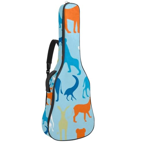 Housse guitare acoustique 40-42 pouces étanche motif animal bleu