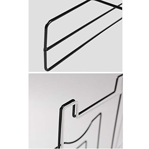 Lid Rack Household Wrought Iron Door Back Type Pot Cover Rack Storage Rack Free Perforation Wall Hanging Kitchen Rack (Color : Black) #TOP5