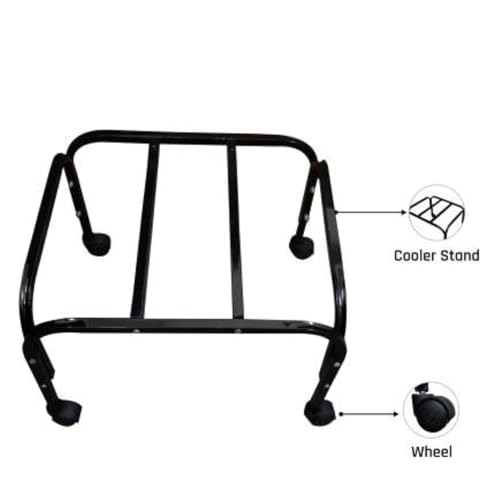 Image of Mumma's LIFE Heavy-Duty Cooler Stand with Wheels | Metal Trolley for Home & Outdoor | Rust-Resistant Black Finish | 360 Rotating Wheels | 100kg Load Capacity | Cooler Movable Stand (Black)