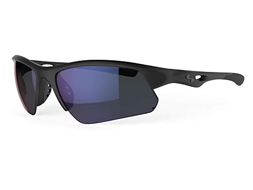 Sundog Stack Black Rectangular Sunglasses, One Size - UV Protection Featured Lens Technology - Golf Sunglasses - Matte Stealth Black
