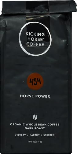 Image of Kicking Horse Coffee, 454 Horse Power, Dark Roast, Whole Bean, 10 oz - Certified Organic, Fairtrade, Kosher Coffee