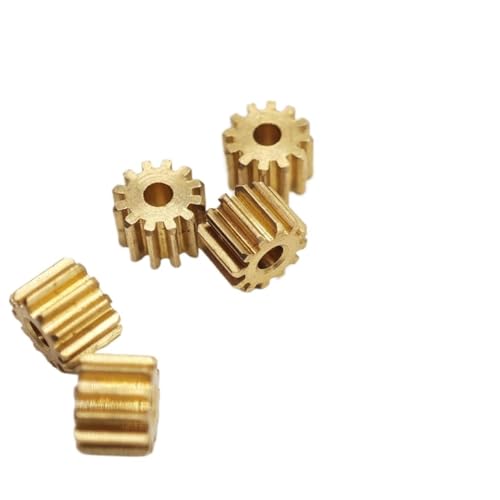 Image of 5pcs 0.4 Module 4mm Thickness Brass Spur Gear 1.5mm 2mm Tight Fit Pinion 11T 12T 13T 14 Teeth Straight Gear Straight Driver(13 Teeth 1.98mm bore)