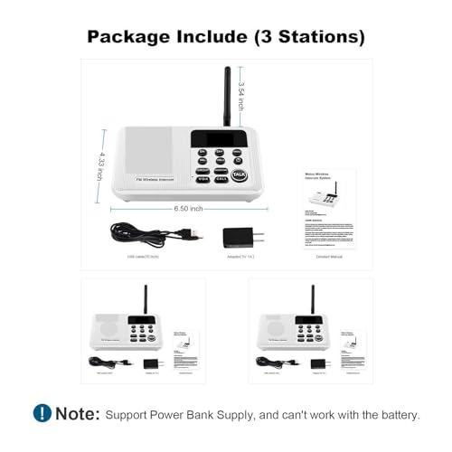 Interphone sans fil pour maison et bureau avec écran 100 codes - 6