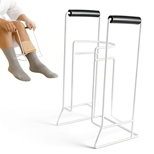 Enfile Bas de Contention, Enfile Chaussettes pour Personne Agee avec Poignées en Mousse Confortable Enfile Chaussettes de Contention Appareil pour Enfiler les Bas de Contention Facile à Utiliser