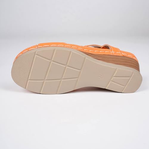 Sandales compensées bout rond ouvert pour marcher sans ampoules tout l'été - 7