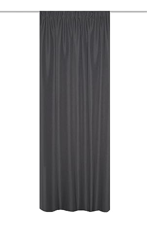 HOMEbasics 085960-0903 Thermal Curtain with Combination Band 225 x 135 cm Polyester Grey, W 53.1" x L 88.6" (1 Panels) - Image 2