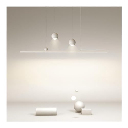 Lustre linéaire moderne à rayures LED au design mid-century et finitions métal
