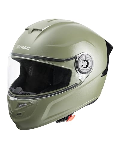 Image of Xtrac Arc Full Face Helmet - ISI Certified Bike Helmet for Men & Women | High-Impact ABS Shell | Clear Scratch-Resistant Visor | Comfortable Inner Padding | Secure Chin Strap for Safe Riding