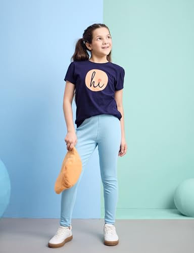 Image of Amazon Brand - Symbol Girl's Cotton Ribbed Stretchable Leggings | Ankle Length | Aged 2-14 Years