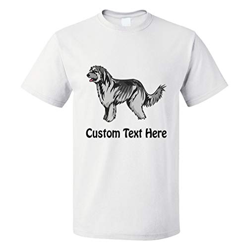 Custom Funny Graphic T Shirts for Men Pyrenean Shepherd Cotton Top White Personalized Text Here Large