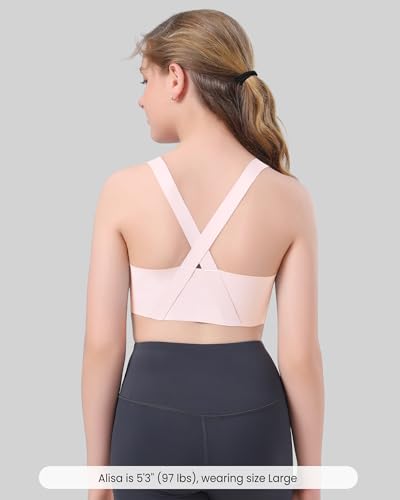 Training Bras for Girls 10-16 Seamless Teen Girl Ultra Soft Crossback Light Sport Bras Fixed Pads Invisible Teen Bras4