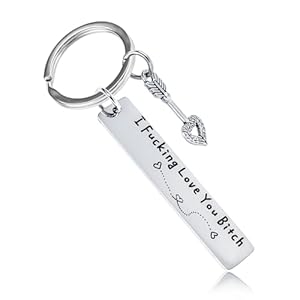 Best Friend Keychain for Women, Stainless Steel Key Chain Engrave I Fking Love You Bith Birthday Christmas Friendship Gift for Bestie Best Friends Female Bff