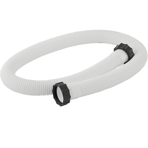 Generisch Tuyau de piscine Ø 38 mm – 150 cm (59") Tuyau de rechange avec écrous pour pompe de filtration, filtre à sable et systèmes d'eau salée, compatible avec Intex 29060E, Blanc., 150.0 cm