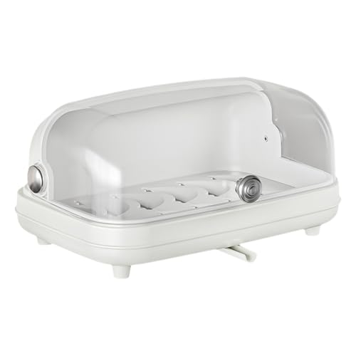 Generisch de almacenamiento para juego de té, de almacenamiento transparente a prueba de polvo con tapa, bandeja antideslizante con función de escurridor para gran servicio de té, sala de