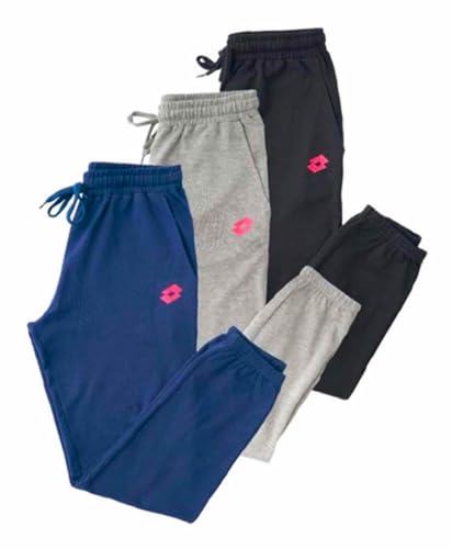 Lotto Tuta Ragazza e Bambina Invernale - Sportiva - Felpata (SOLO PANTALONE NERO, 10 ANNI)