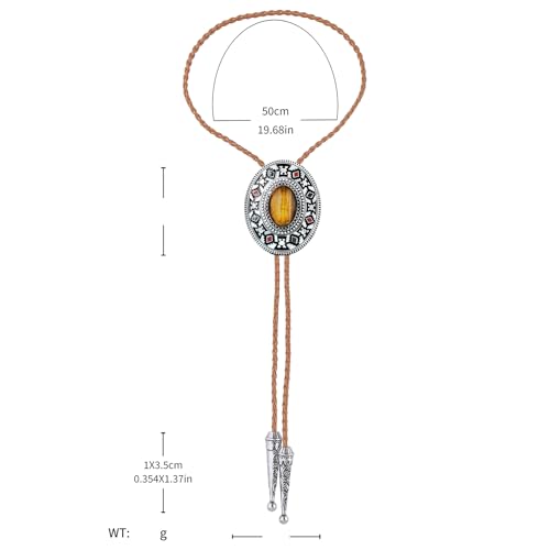 Image of Btilasif Bolo Tie Brown for Men, Scorpion Luminous Stone Cowboy Tie Western Leather Necktie Necklace for Women