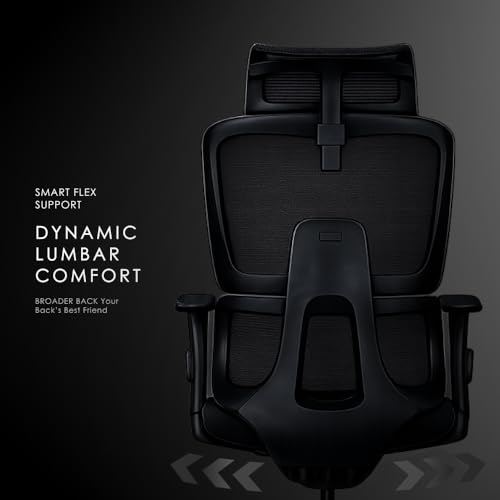Image of Varaha Beast BIS Certified Ergonomic Office High Back Chair | 5 Year Warranty | Adjustable 2D Headrest, 3D PU Armrest, Seat Sliding Mechanism with 3 Multilock Recline| Gaming Desk Chair for Home,Black