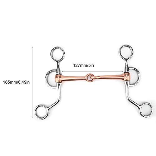 Snaffle di Cavallo, Masticare morso da Allenamento in Acciaio Inossidabile Mese snodato di Rame Morso da dentice Anello Francese Anello Sciolto Accessorio da Corsa con Serpente di