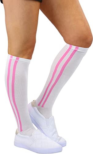 Image of ToBeInStyle Women's Knee High Socks with Striped Top