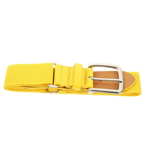 Ceinture de baseball en similicuir jaune avec anneau métallique robuste