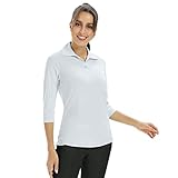 Corna Women's Golf Polo T Shirts Lightweight Moisture Wicking 3/4 Sleeve Blouses Shirt Quick Dry V...
