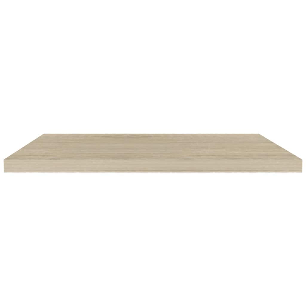Pływające półki ścienne 4 szt. kolor dębu 90 x 23,5 x 3,8 cm MDF wzór płyty plastra miodu metalowa rama rozwiązanie do przechowywania akcesoria do mieszkania